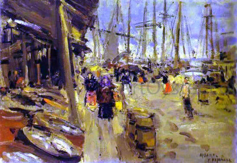 Constantin Alexeevich Korovin A Pier in Arkhangelsk - Hand Painted Oil Painting