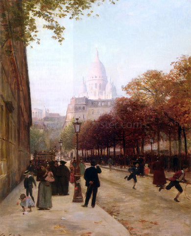  Victor Gabriel Gilbert Place D'Anvers Et Le Sacre Coeur, Paris - Hand Painted Oil Painting