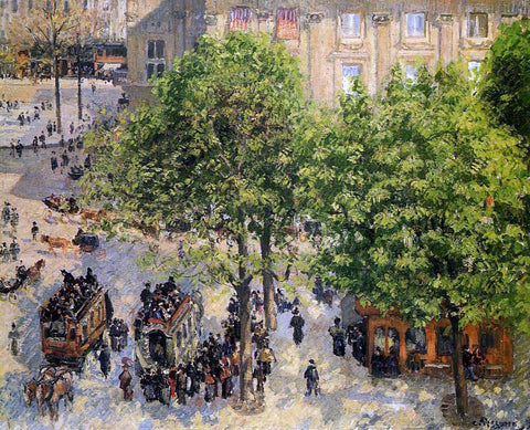  Camille Pissarro Place du Theatre Francais: Spring - Hand Painted Oil Painting