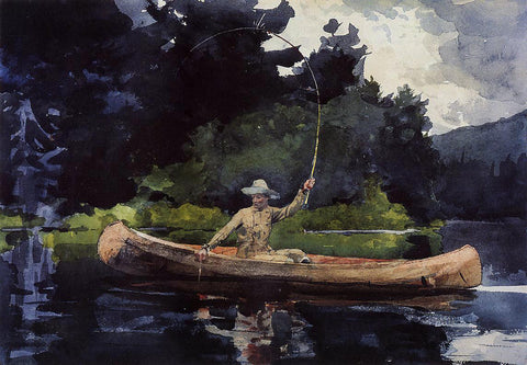  Winslow Homer Playing Him (also known as The North Woods) - Hand Painted Oil Painting