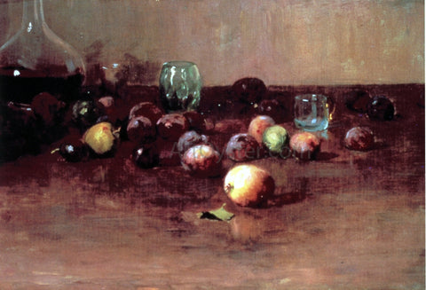  Guy Orlando Rose Plums, Waterglass and Peaches - Hand Painted Oil Painting