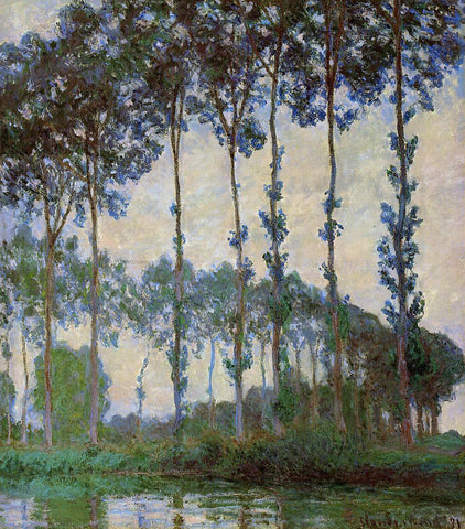  Claude Oscar Monet Poplars on the Banks of the River Epte, Overcast Weather - Hand Painted Oil Painting