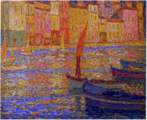  Henri Le Sidaner Port at Villefranche - Hand Painted Oil Painting