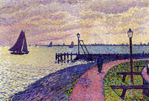  Theo Van Rysselberghe Port Entrance at Volendam - Hand Painted Oil Painting
