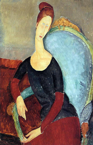  Amedeo Modigliani Portrait of Jeanne Hebuterne Seated in an Armchair - Hand Painted Oil Painting