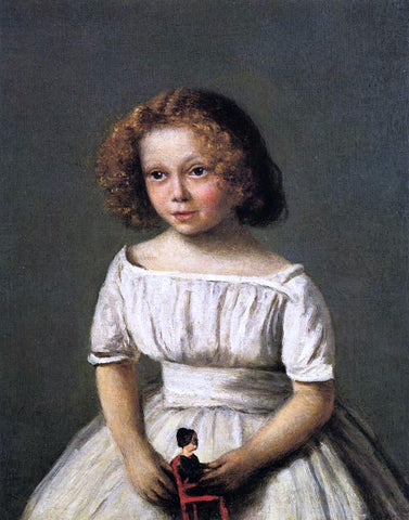 Jean-Baptiste-Camille Corot Portrait of Madame Langeron, Four Years Old - Hand Painted Oil Painting