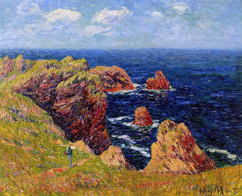  Henri Moret Promenade on the Coastal Path - Hand Painted Oil Painting