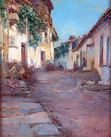  Eliseo Meifren I Roig A Pueblo - Hand Painted Oil Painting
