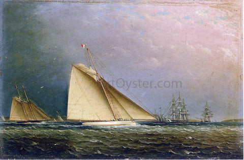  James E Buttersworth Puritan Racing off of Staten Island - Hand Painted Oil Painting