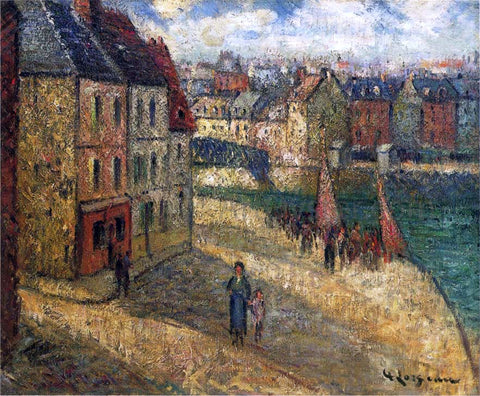  Gustave Loiseau Quay at Dieppe - Hand Painted Oil Painting