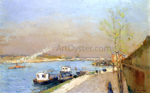  Albert Lebourg Quay on the Seine, Spring Morning - Hand Painted Oil Painting