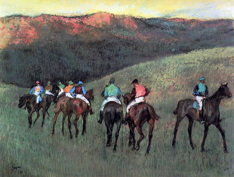 Edgar Degas Racehorses in a  Landscape - Hand Painted Oil Painting