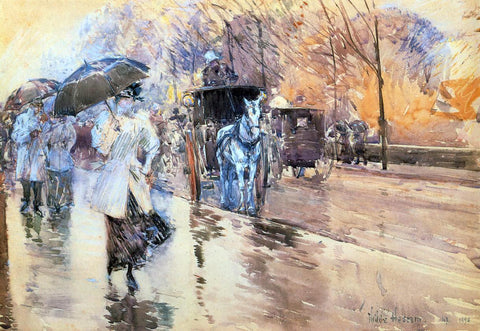  Frederick Childe Hassam Rainy Day on Fifth Avenue - Hand Painted Oil Painting