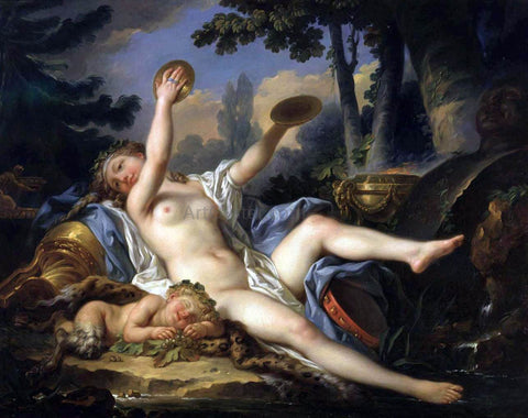  Jean-Simon Berthelemy Reclining Bacchante Playing the Cymbals - Hand Painted Oil Painting