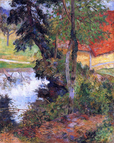  Paul Gauguin Red Roof by the Water - Hand Painted Oil Painting