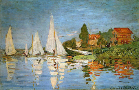  Claude Oscar Monet A Regatta at Argenteuil - Hand Painted Oil Painting