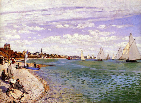  Claude Oscar Monet Regatta at Sainte-Adresse - Hand Painted Oil Painting