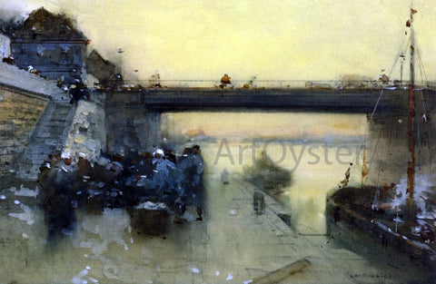  Luigi Loir Return of the Fishermen to Boulogne - Hand Painted Oil Painting