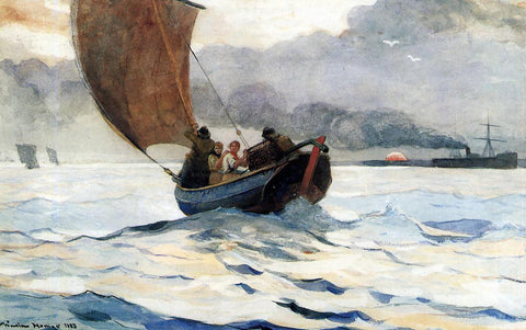  Winslow Homer A Fishing Boat Returning - Hand Painted Oil Painting