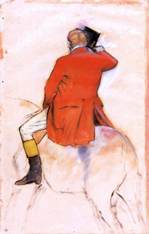  Edgar Degas Rider in a Red Coat - Hand Painted Oil Painting