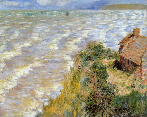  Claude Oscar Monet A Rising Tide at Pourville - Hand Painted Oil Painting