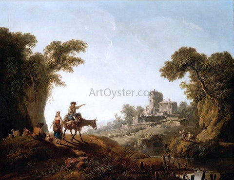  Jean-Baptiste Pillement River Landscape - Hand Painted Oil Painting