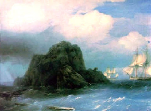  Ivan Constantinovich Aivazovsky Rocky Island - Hand Painted Oil Painting