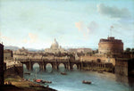 Antonio Joli Rome: View of the Tiber - Hand Painted Oil Painting