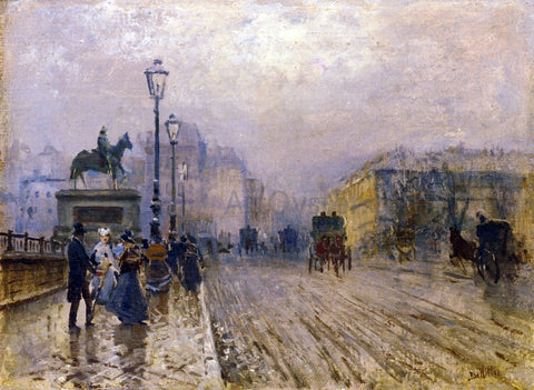  Giuseppe De Nittis Rue de Paris with Carriages - Hand Painted Oil Painting