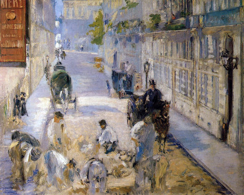  Edouard Manet Rue Mosnier with Road Menders - Hand Painted Oil Painting