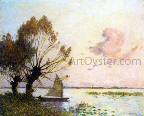  Ferdinand Du Puigaudeau Sailboat on the Grande Briere Marsh - Hand Painted Oil Painting