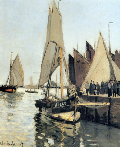  Claude Oscar Monet Sailing Boats at Honfleur - Hand Painted Oil Painting