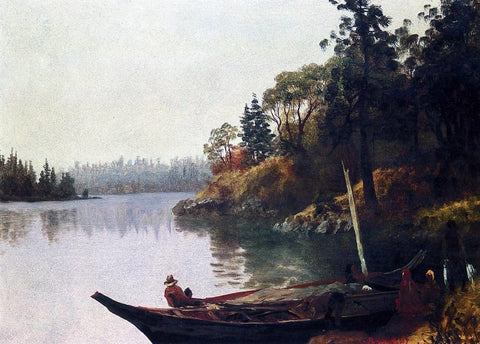  Albert Bierstadt Salmon Fishing on the Northwest Coast - Hand Painted Oil Painting