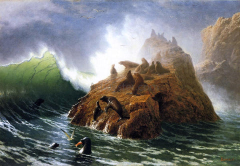  Albert Bierstadt Seal Rock - Hand Painted Oil Painting