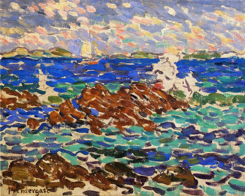  Maurice Prendergast Seascape - Hand Painted Oil Painting