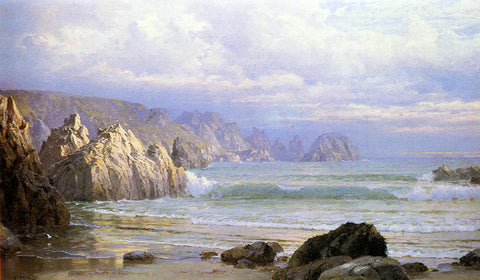  William Trost Richards Seascape: Along the Cliffs - Hand Painted Oil Painting