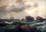  Thomas Birch Seascape at Sunset - Hand Painted Oil Painting