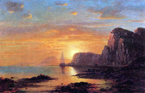  William Bradford Seascape: Cliffs at Sunset - Hand Painted Oil Painting