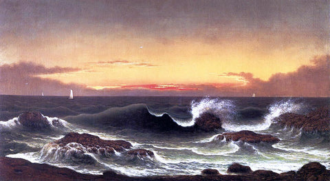  Martin Johnson Heade Seascape: Sunrise - Hand Painted Oil Painting