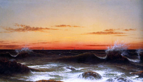  Martin Johnson Heade Seascape: Sunset - Hand Painted Oil Painting