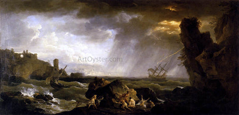  Claude-Joseph Vernet Seascape: Tempest - Hand Painted Oil Painting