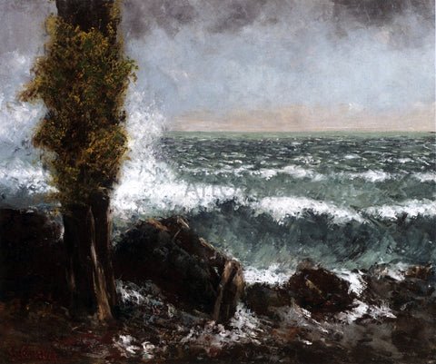  Gustave Courbet Seascape, the Poplar - Hand Painted Oil Painting