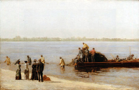  Thomas Eakins Shad Fishing at Gloucester on the Delaware River - Hand Painted Oil Painting