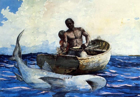  Winslow Homer Shark Fishing - Hand Painted Oil Painting