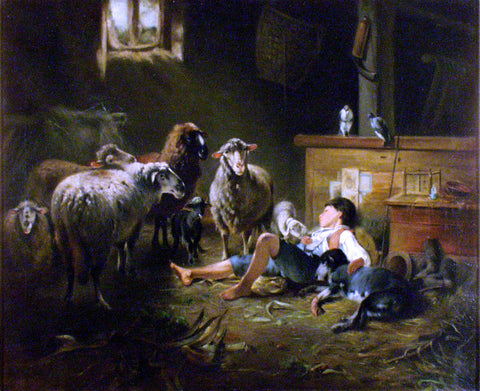  Friedrich Otto Gebler Shepherd - Hand Painted Oil Painting