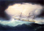  James E Buttersworth A Ship of the Line USS Ohio - Hand Painted Oil Painting