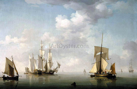  Charles Brooking Shipping in a Calm - Hand Painted Oil Painting