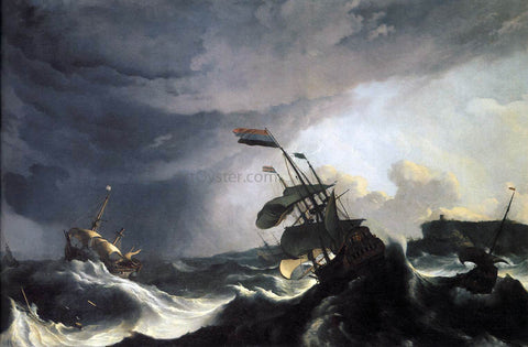  Ludolf Backhuysen Ships in Distress in a Raging Storm - Hand Painted Oil Painting