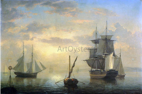  Fitz Hugh Lane Ships in Harbor - Hand Painted Oil Painting