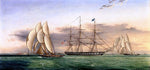  James E Buttersworth Ships off Castle Garden - Hand Painted Oil Painting